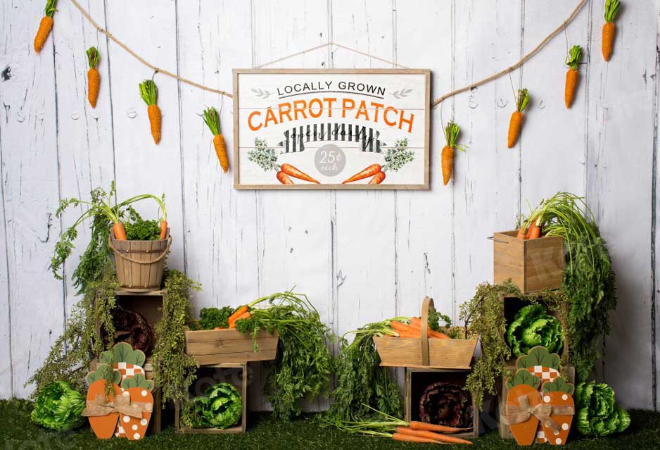 Kate Carrot Patch Easter Backdrop Designed by Megan Leigh Photography - Kate Backdrop