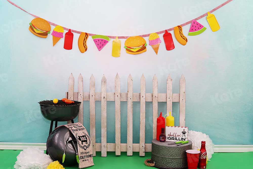 Kate Children Holiday Railing Picnic Spring Backdrop for Photography Designed by Leann West - Kate Backdrop