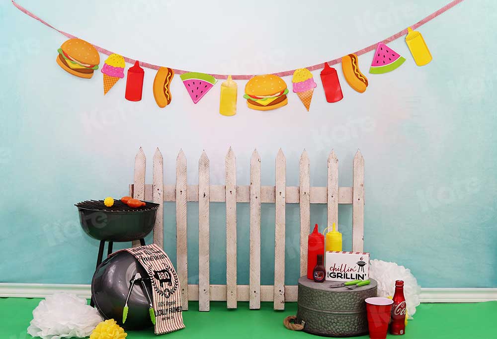 Kate Children Holiday Railing Picnic Spring Backdrop for Photography Designed by Leann West - Kate Backdrop