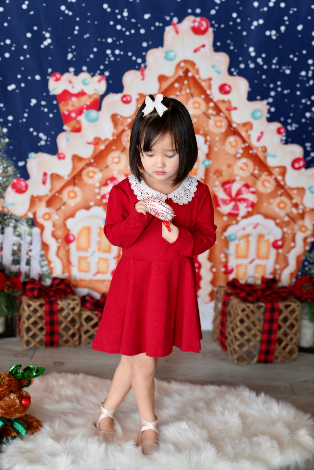 Kate Christmas Backdrop Candy House for Photography - Kate Backdrop