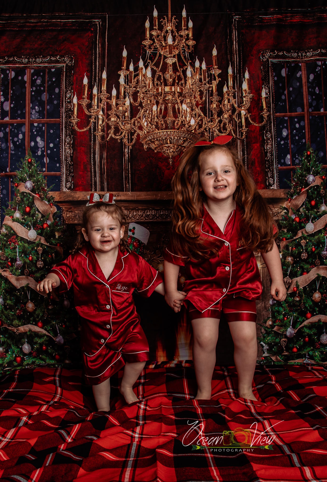 Kate Christmas Winter Snow Fireplace Backdrop Designed by Emetselch - Kate Backdrop