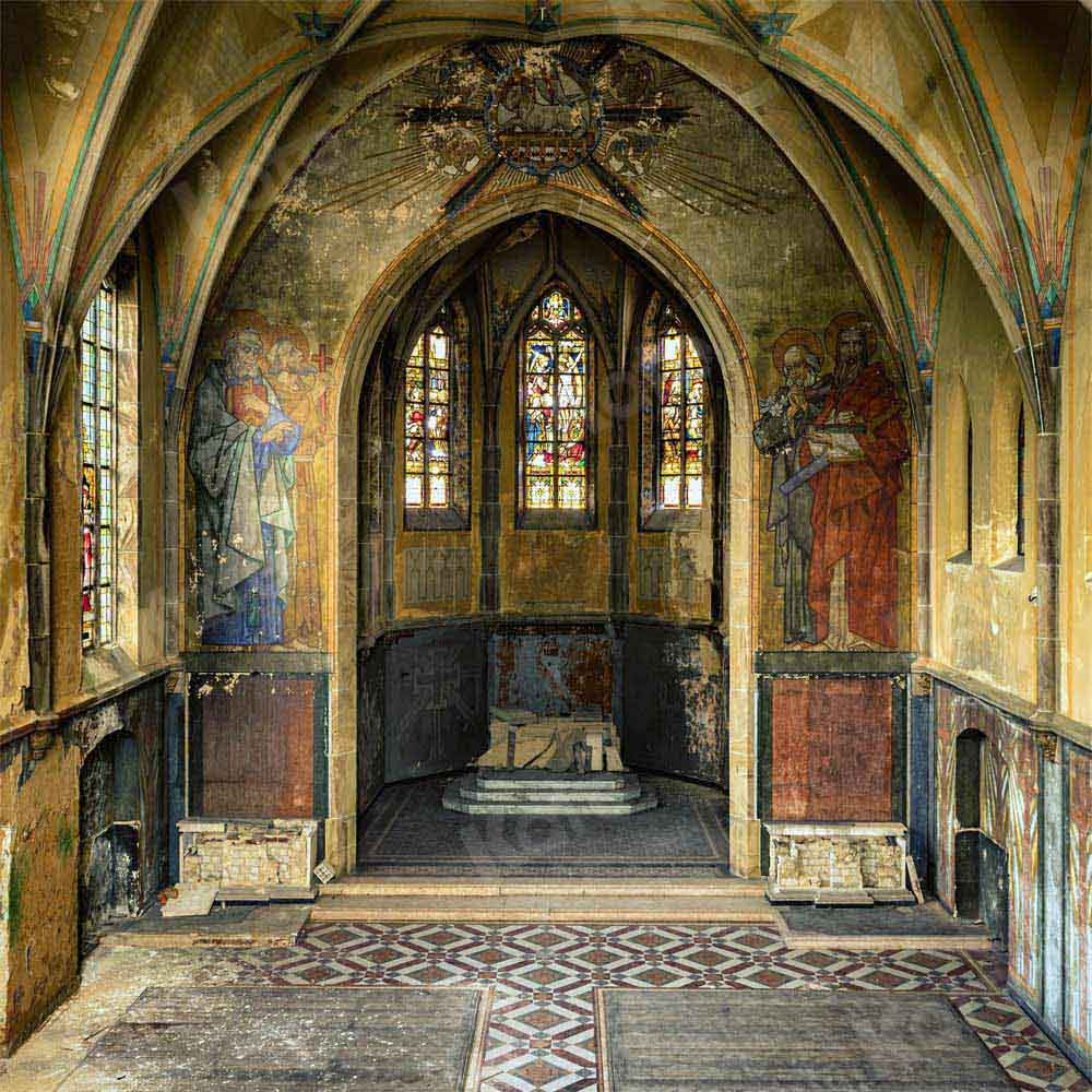 Mural de fondo para la comunión de la Iglesia diseñado por Chain Photography