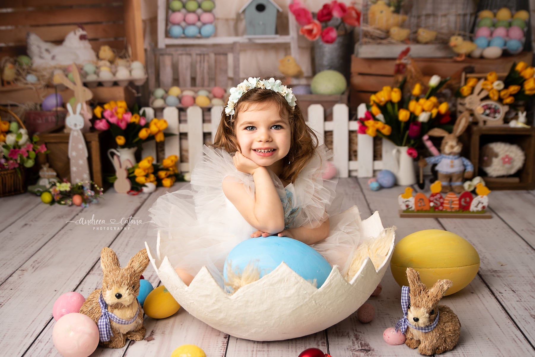 Kate 7x5ft Colorful Eggs Happy Easter Backdrop (only ship to Canada)