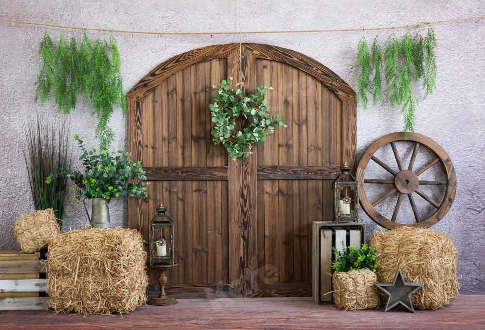 Kate Cowboy Barn Door Backdrop Rural Boy Designed by Emetselch