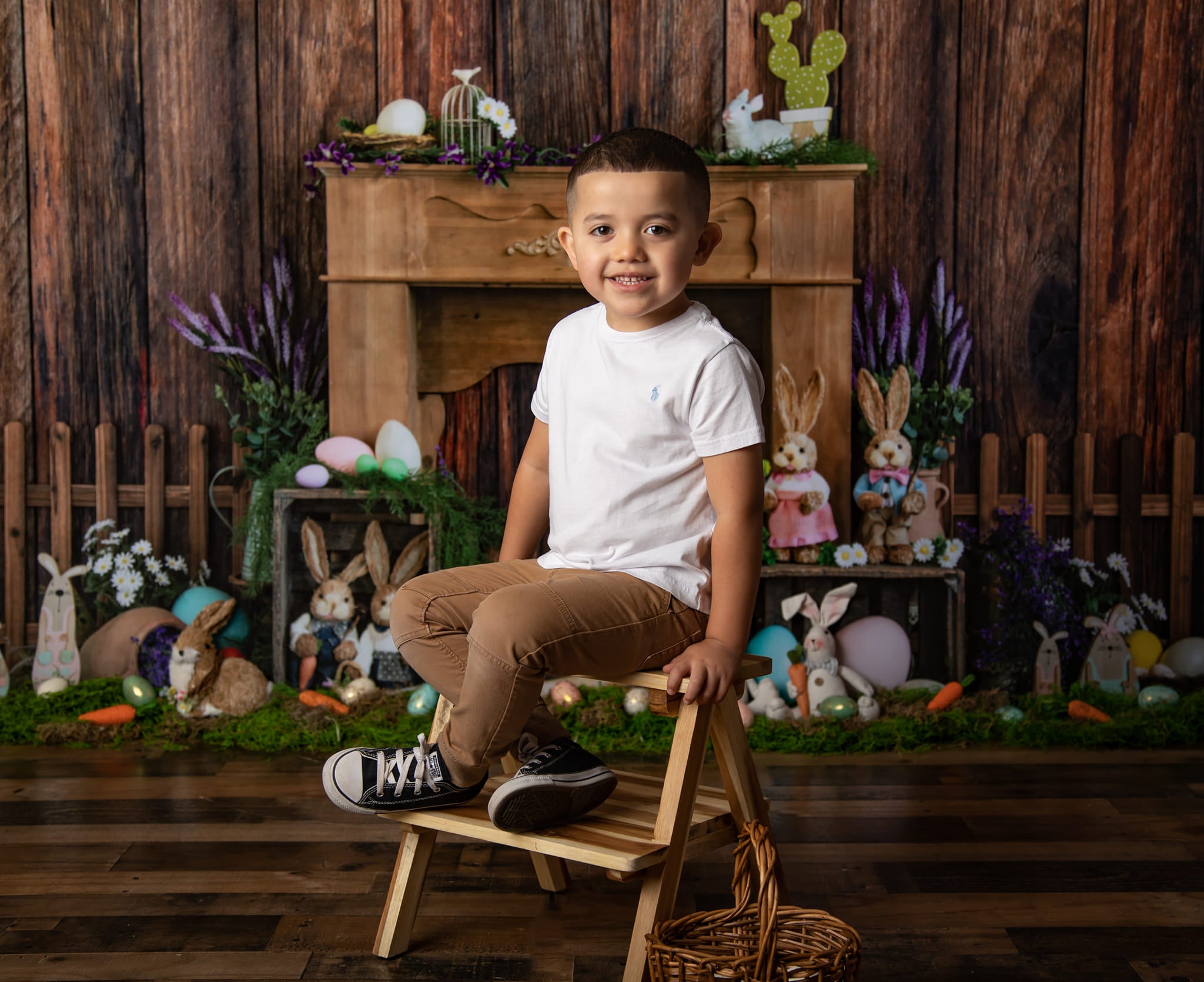 Kate Easter Bunny Backdrop Cactus Fireplace Designed by Emetselch