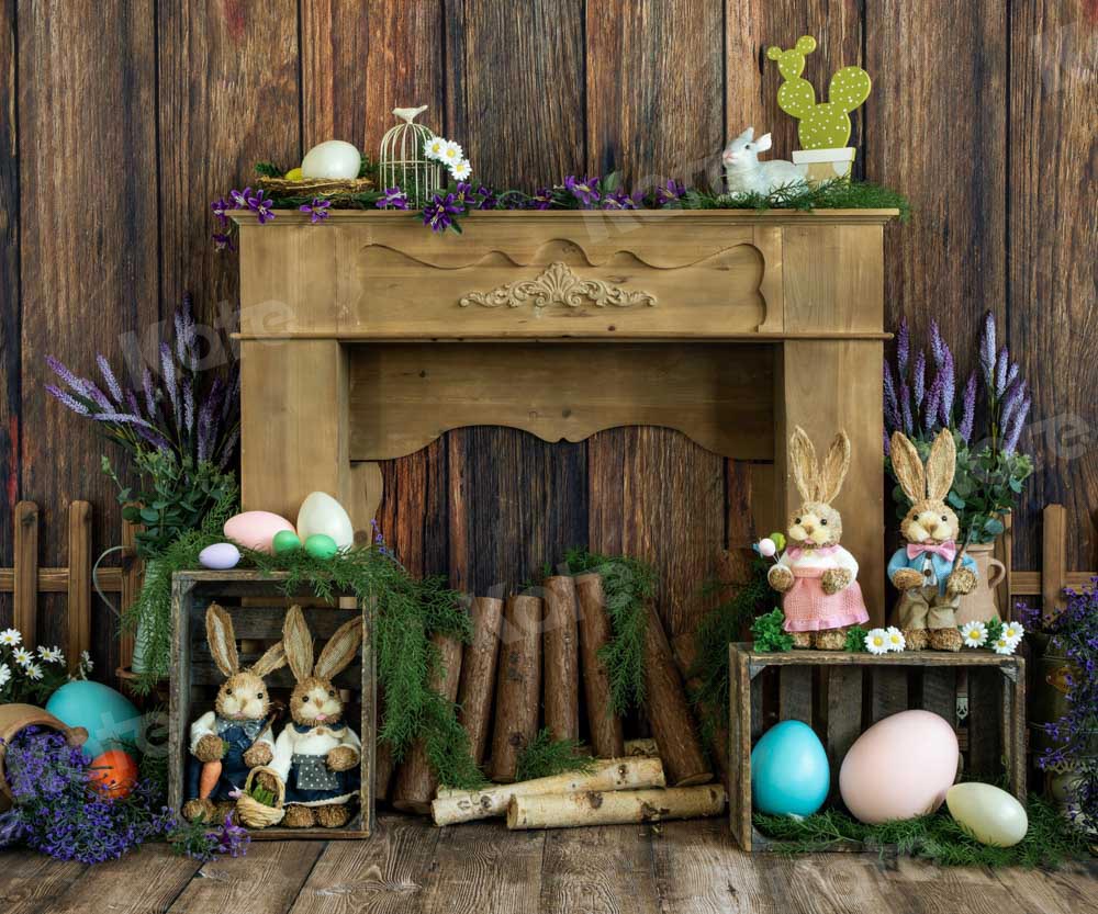 Kate Easter Bunny Backdrop Cactus Fireplace Designed by Emetselch