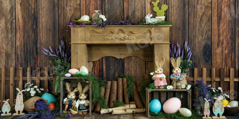 Kate Easter Bunny Backdrop Cactus Fireplace Designed by Emetselch