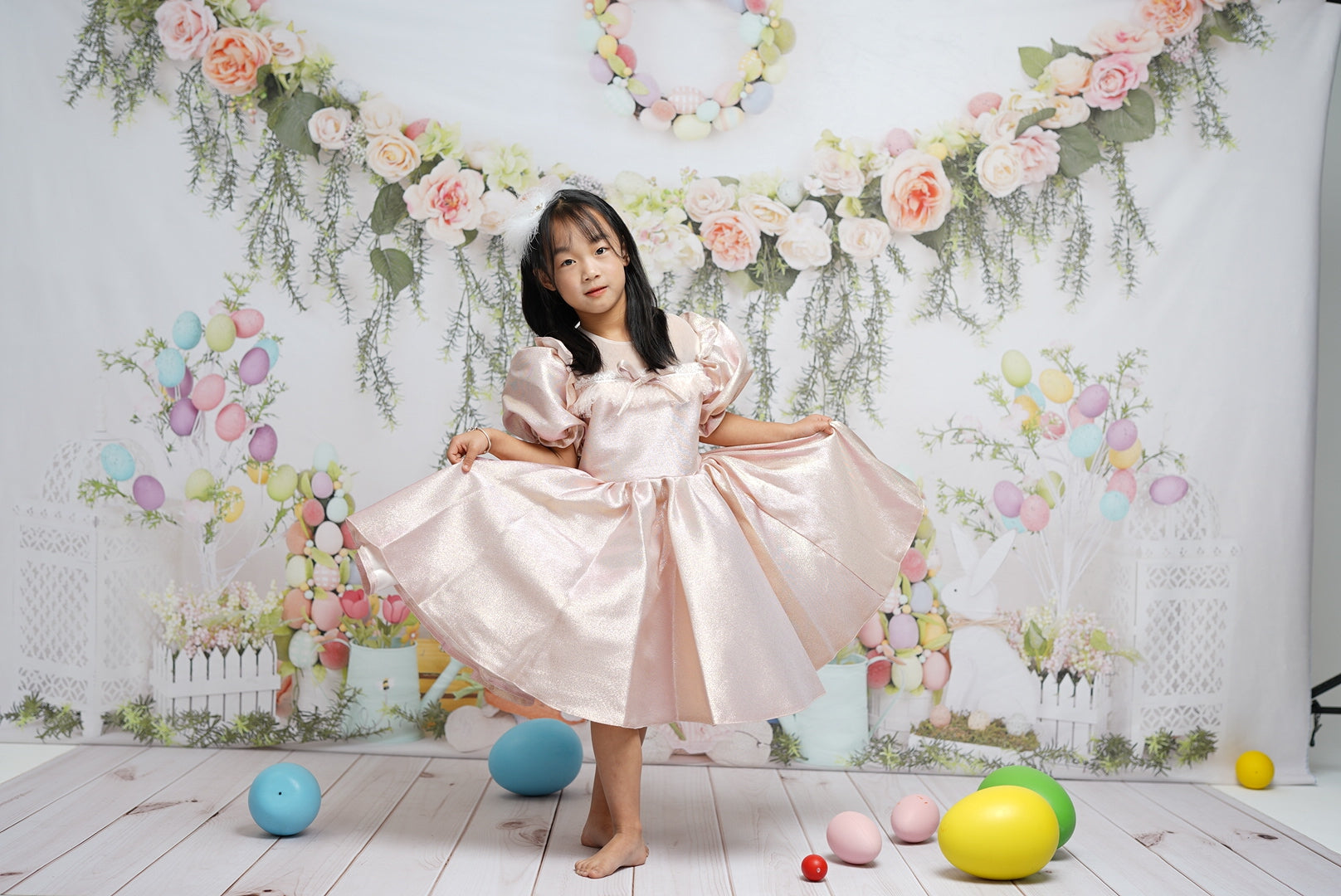 Kate Easter with Rabbits Floral Backdrop for Photography - Kate Backdrop