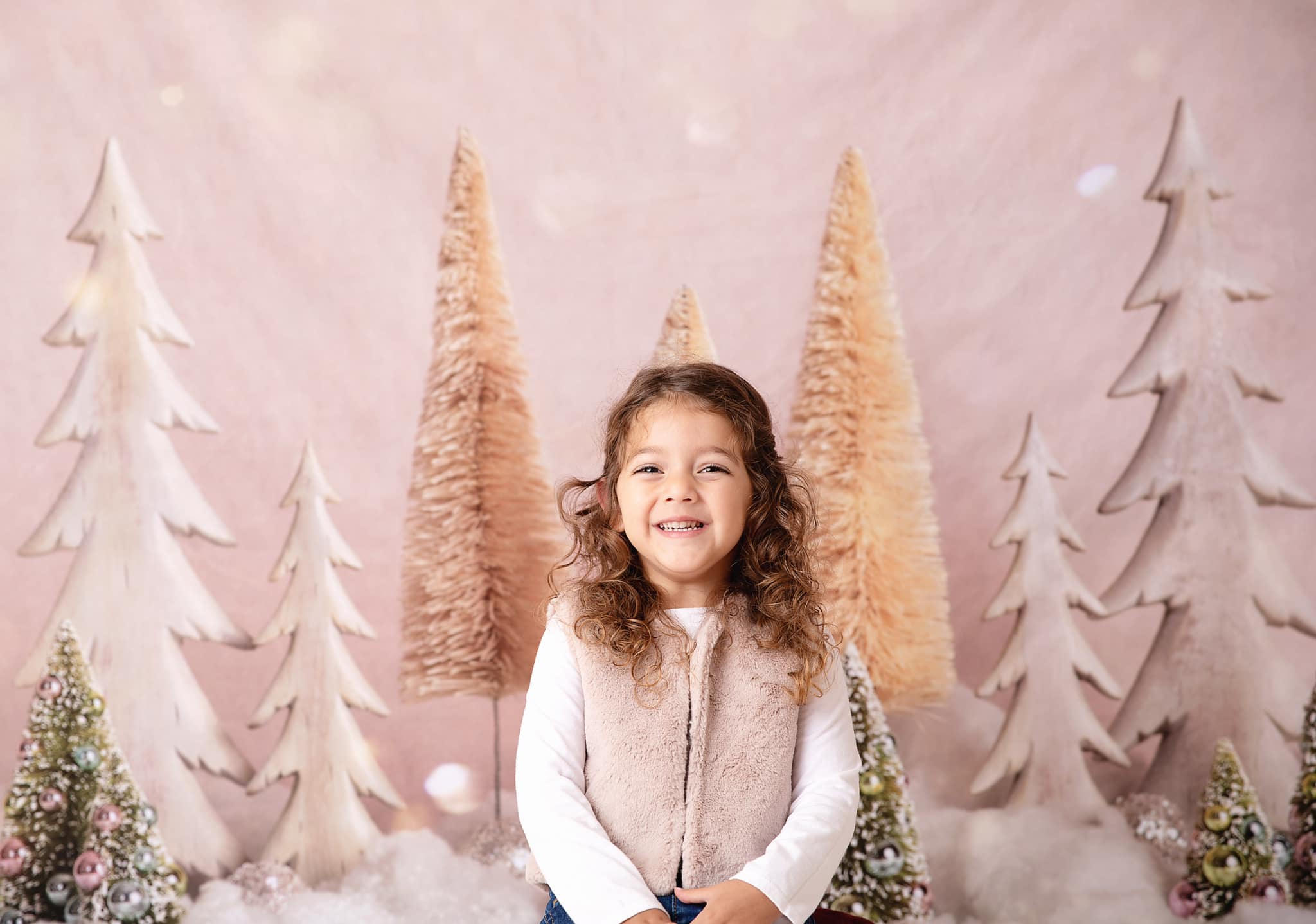 Kate Elegant Christmas Trees with Glitter Backdrop for Photography Designed By Mandy Ringe Photography - Kate Backdrop