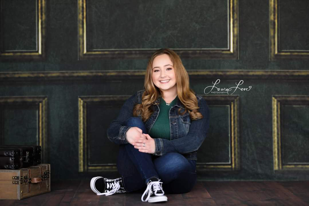 Kate Elegant Retro Dark Green Wall door Backdrop - Kate Backdrop