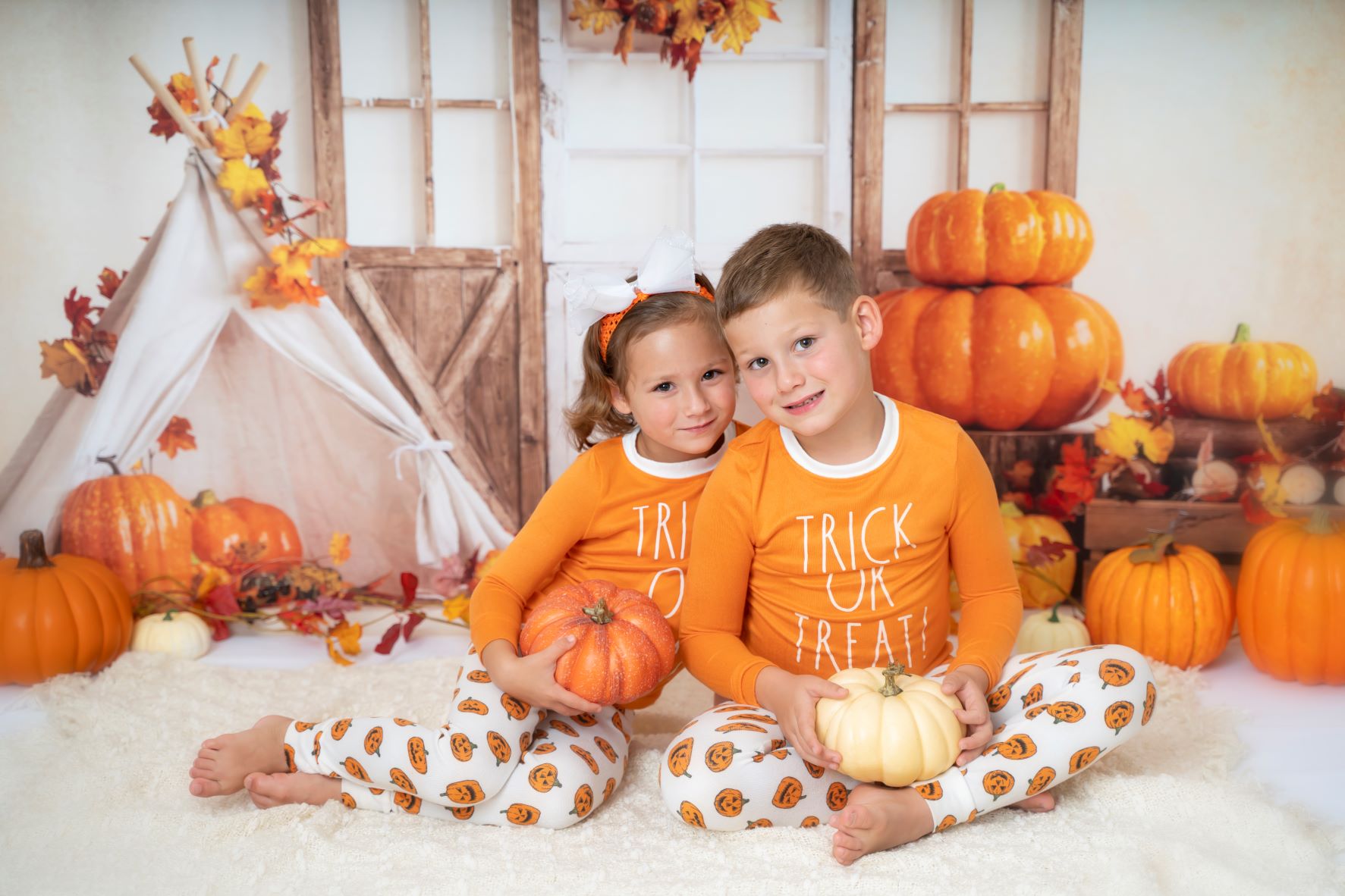 Kate Fall Harvest Backdrop Pumpkin White Tent for Photography
