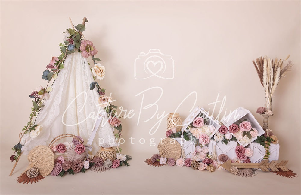 Bloemige Boho-achtergrond Ontworpen door Caitlin Lynch