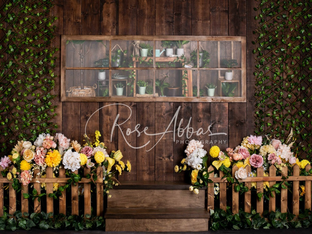 Kate Flower Wall Backdrop Outside Green Leaves Designed By Rose Abbas