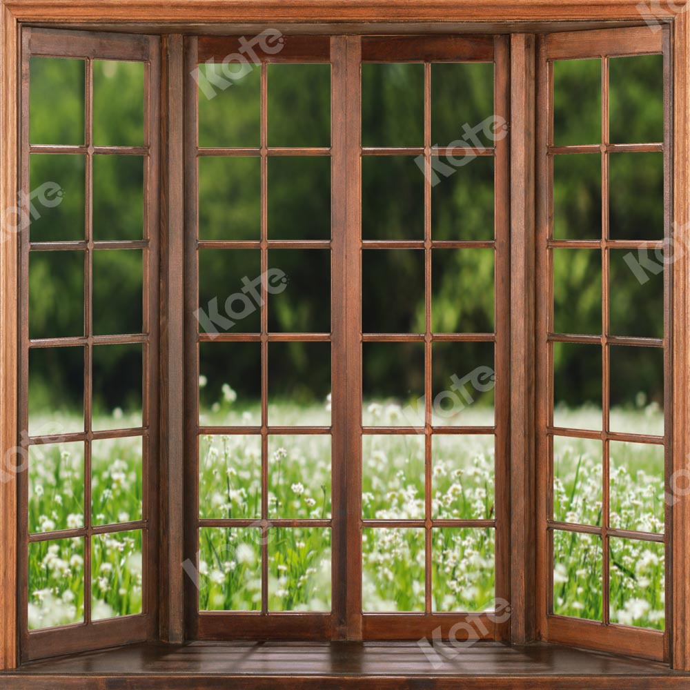 Houten Raamachtergrond Lente Ontworpen door Chain Photography