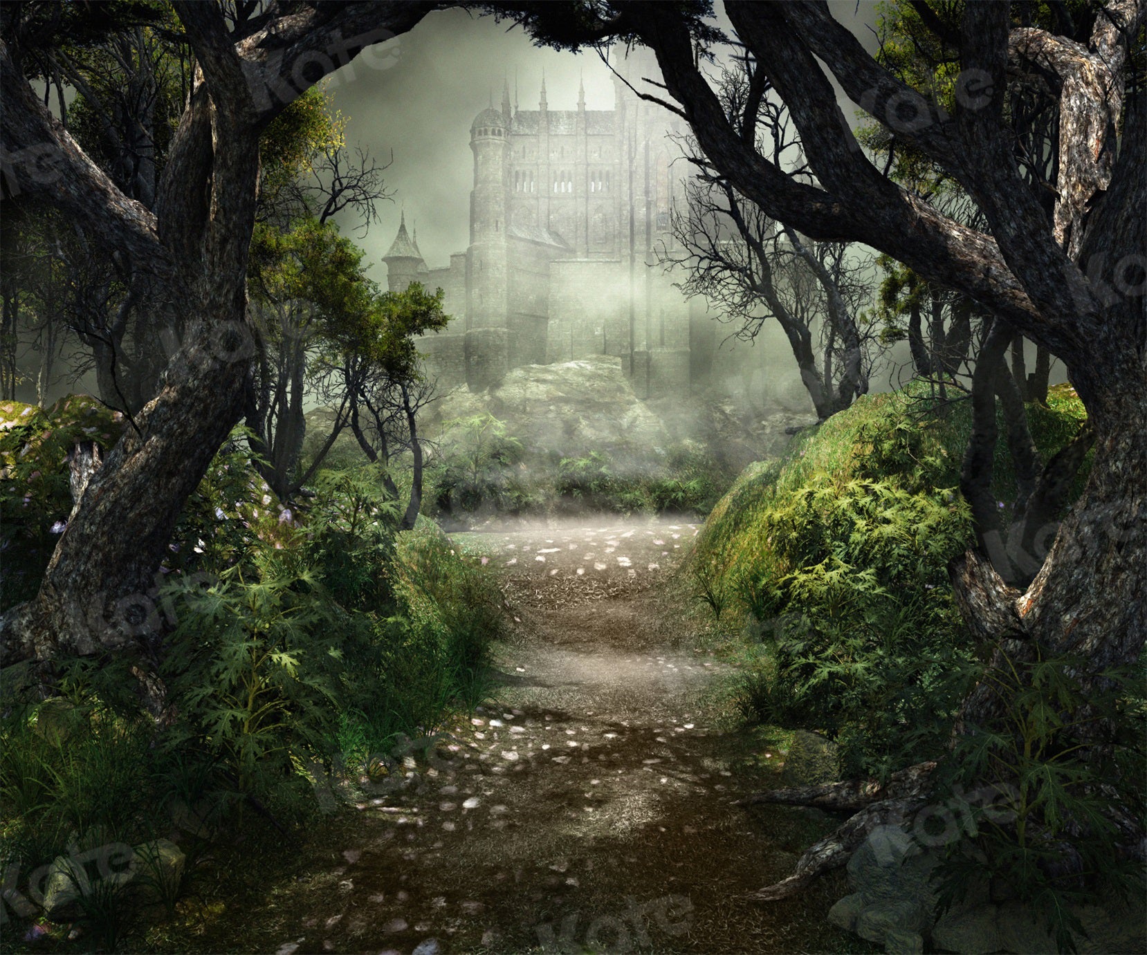 Kate Forest Scenery Backdrop Castle Tree Fantastic Easter/Spring - Katebackdrop