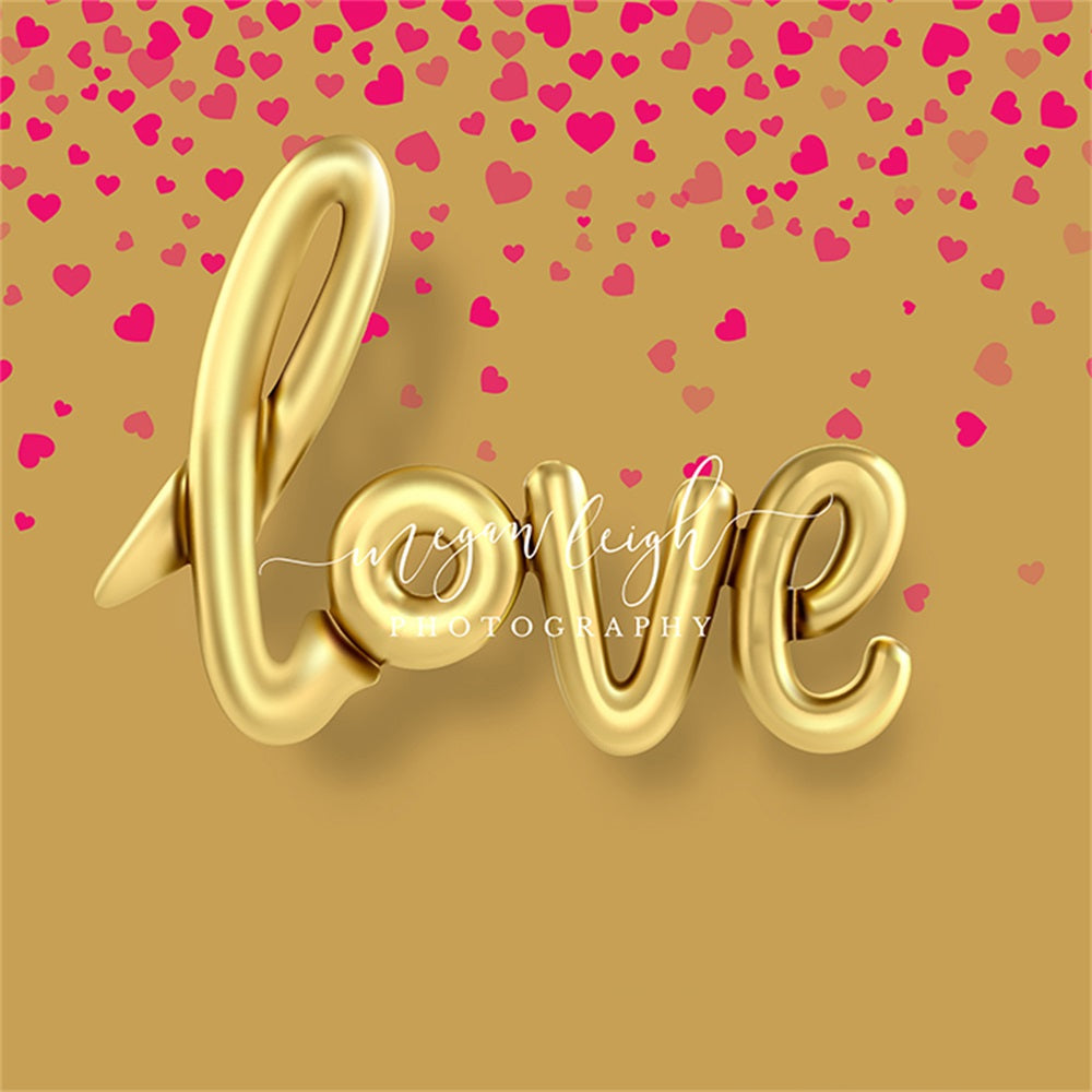 Fondo de amor en dorado para fotografía diseñado por Megan Leigh Photography