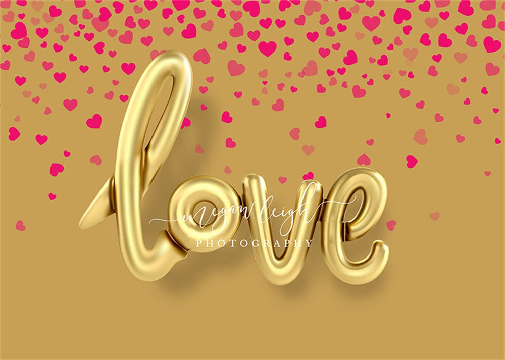 Fondo de amor en dorado para fotografía diseñado por Megan Leigh Photography