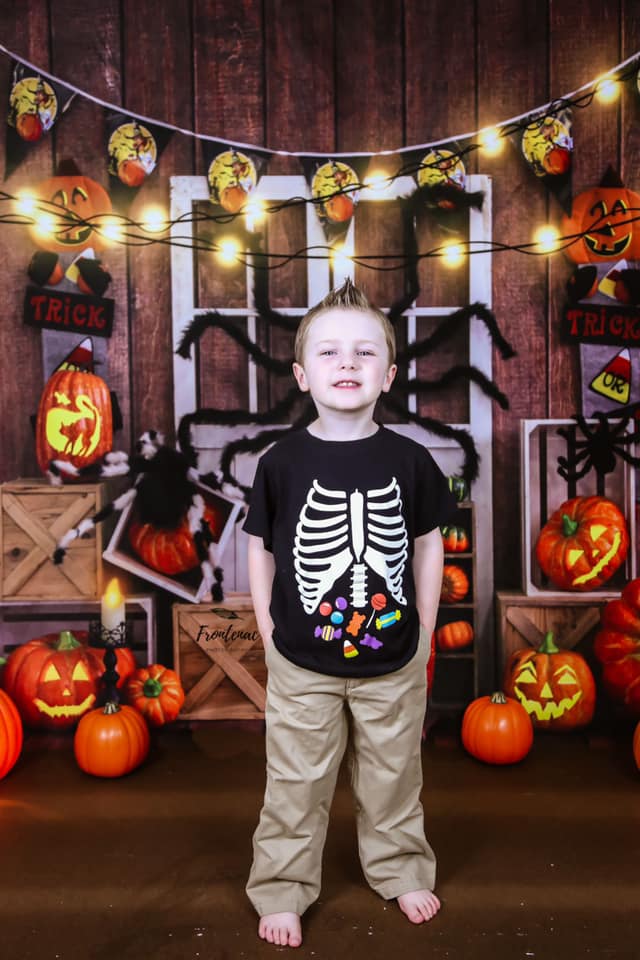 Kate Halloween Pumpkin Spider Thanksgiving Backdrop Designed by Emetselch - Kate Backdrop