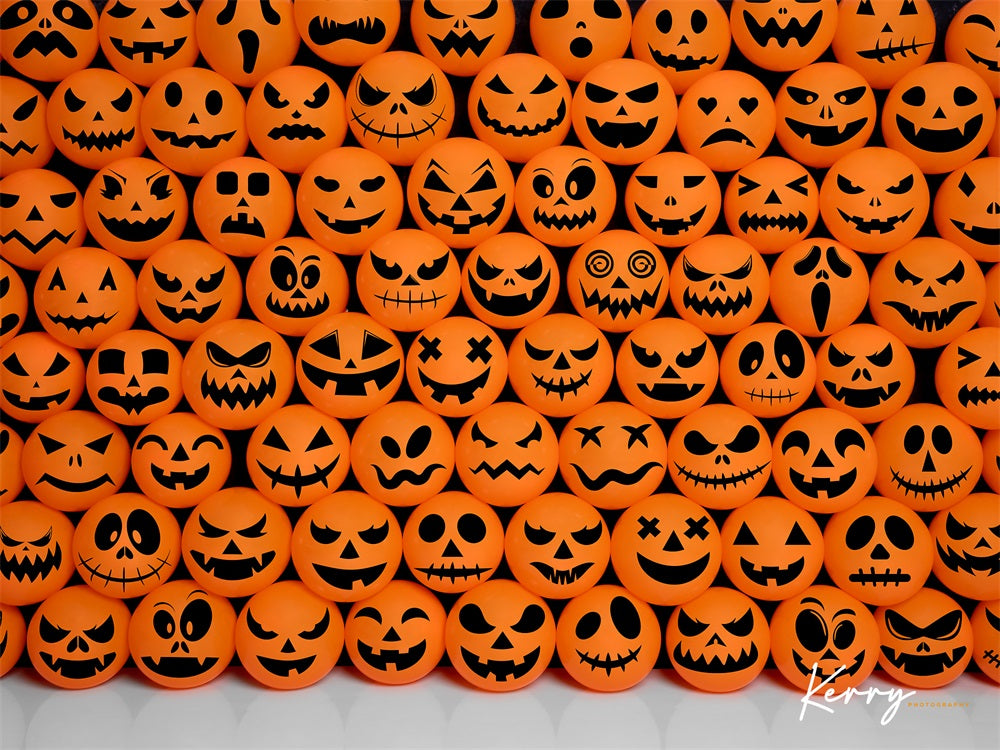 Halloween Pompoenmuur achtergrond voor fotografie ontworpen door Kerry Anderson.