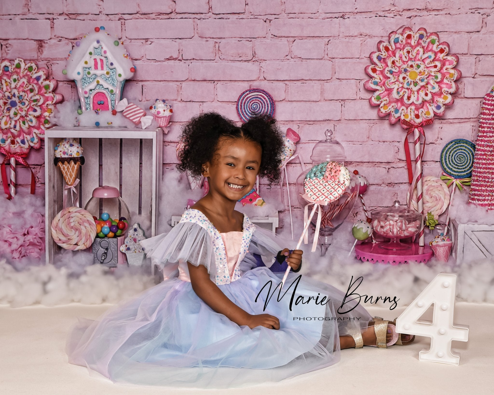 Kate Lollipop Pink Girly Backdrop for Photography Designed By Erin Larkins - Kate Backdrop