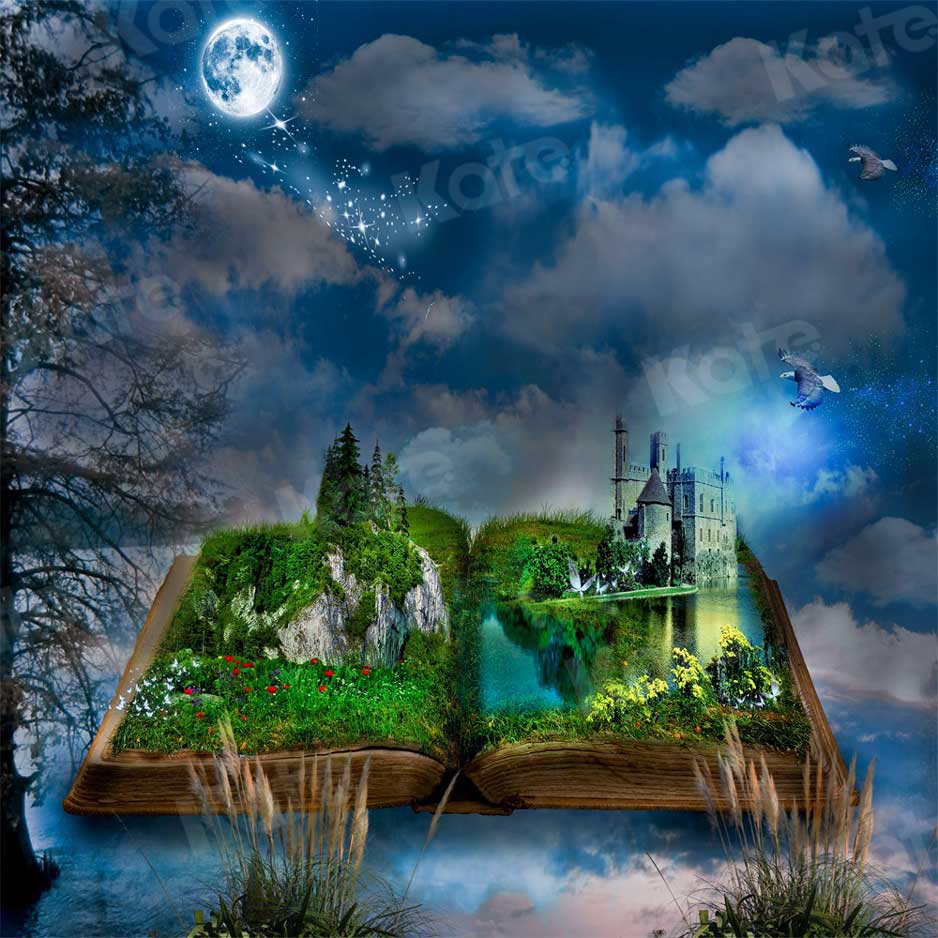 Kate Magic Book World Backdrop Moonlight for Photography