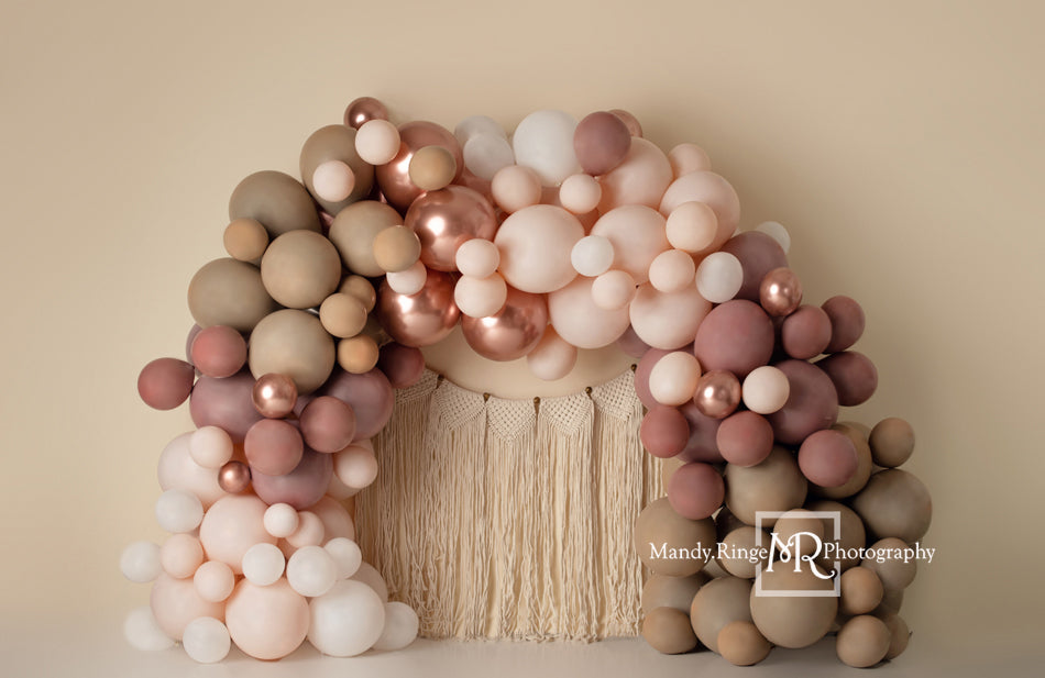 Matte Ballonboog Foto Achtergrond Macrame Wandkleed Ontworpen door Mandy Ringe Fotografie
