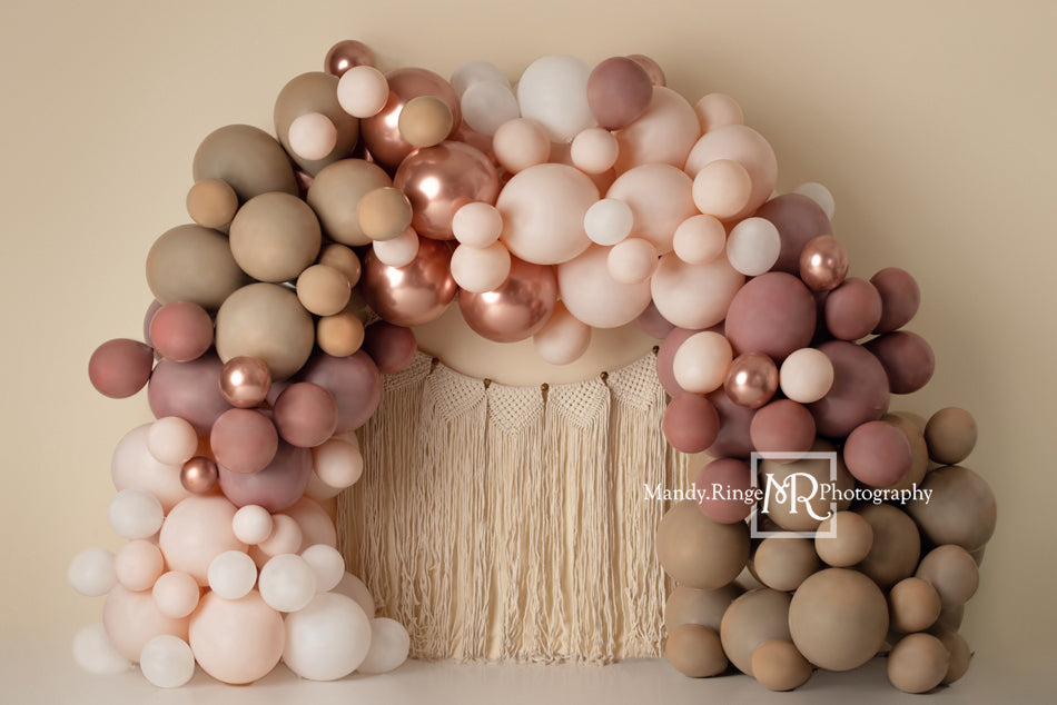 Matte Ballonboog Foto Achtergrond Macrame Wandkleed Ontworpen door Mandy Ringe Fotografie