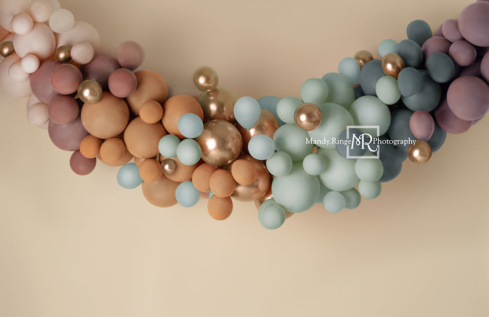 Kate Matte Rainbow Boho Backdrop Balloon Swag Designed by Mandy Ringe Photography