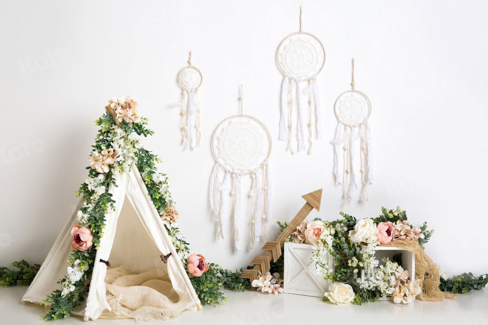 Kate Mother's Day Boho Teepee Spring Backdrop Designed by Megan Leigh Photography - Kate Backdrop