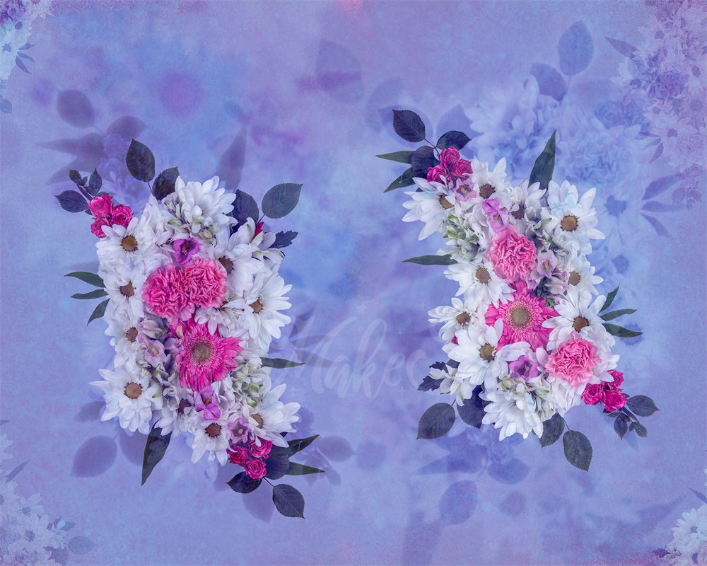 Moederdag Fotodoek Cake Smash Bloemen Paars Roze Wit Verjaardag Ontworpen door Mini MakeBelieve