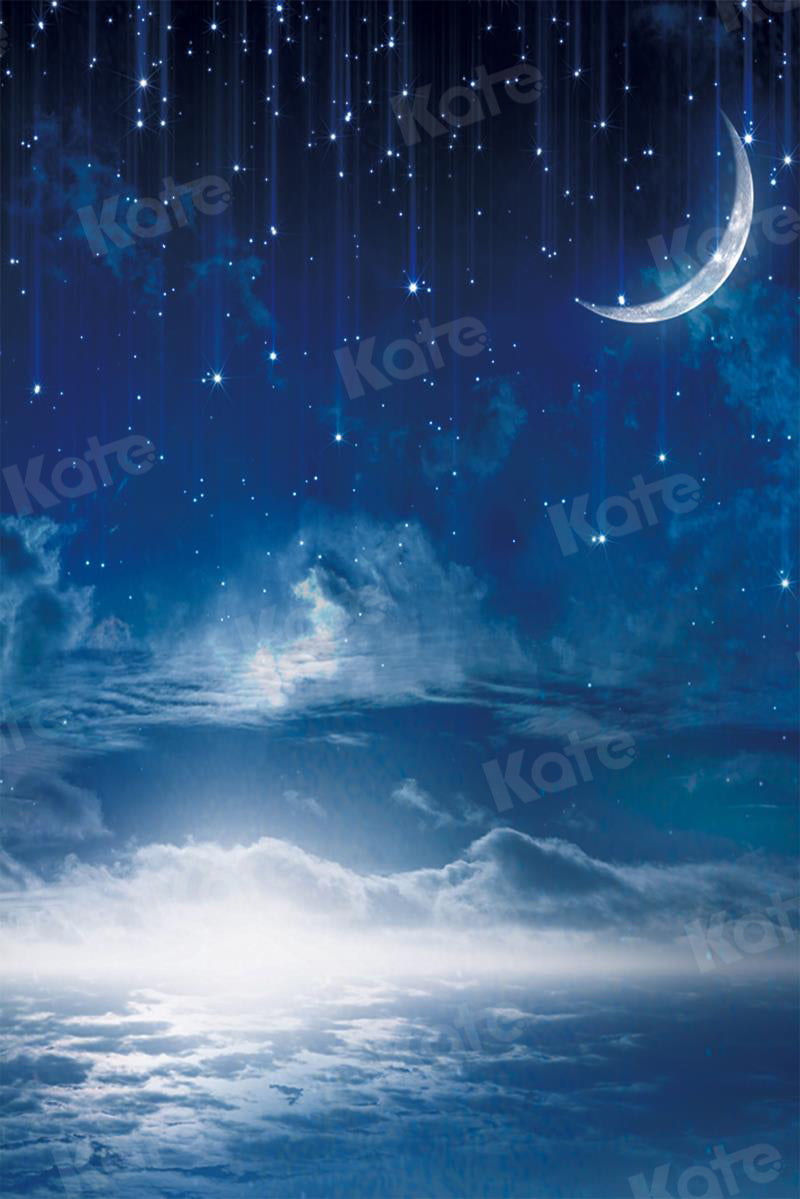 Kate Night Sky Backdrop Cloud Moon and Star Children - Katebackdrop