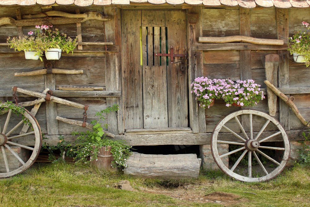 Kate Outdoor Spring Backdrop Old Wood Barn for Photography - Kate Backdrop