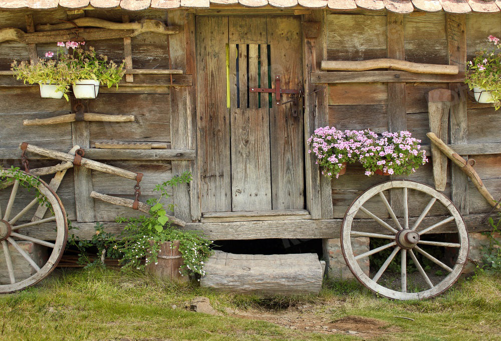 Kate Outdoor Spring Backdrop Old Wood Barn for Photography - Kate Backdrop