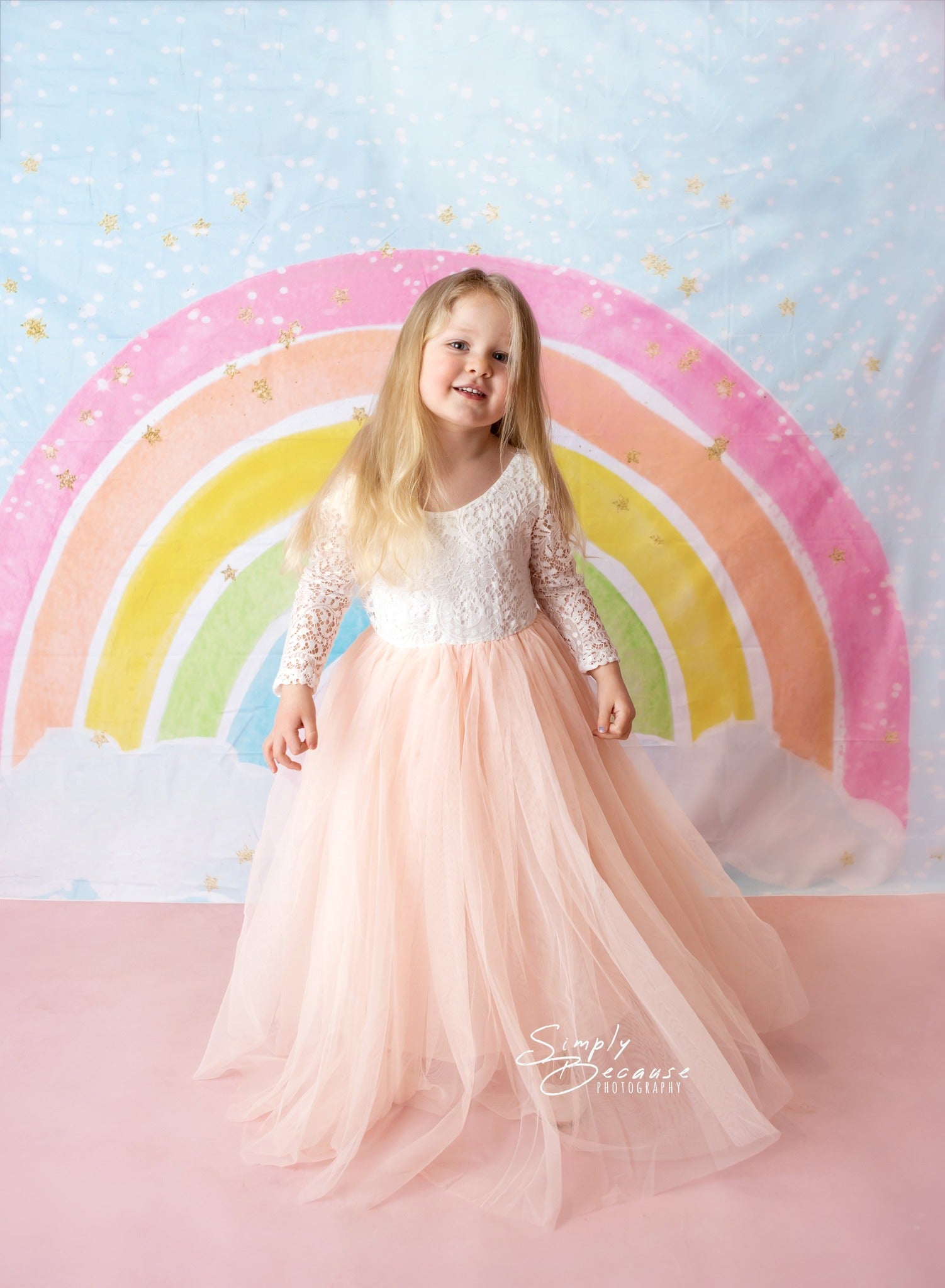 Kate Pastel Sparkle Rainbow Backdrop Designed by Mandy Ringe Photography - Kate Backdrop