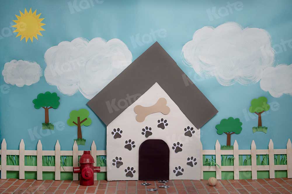 Kate Pet Park Sky and Clouds Spring Tree Children Backdrop for Photography Designed by Erin Larkins - Kate Backdrop
