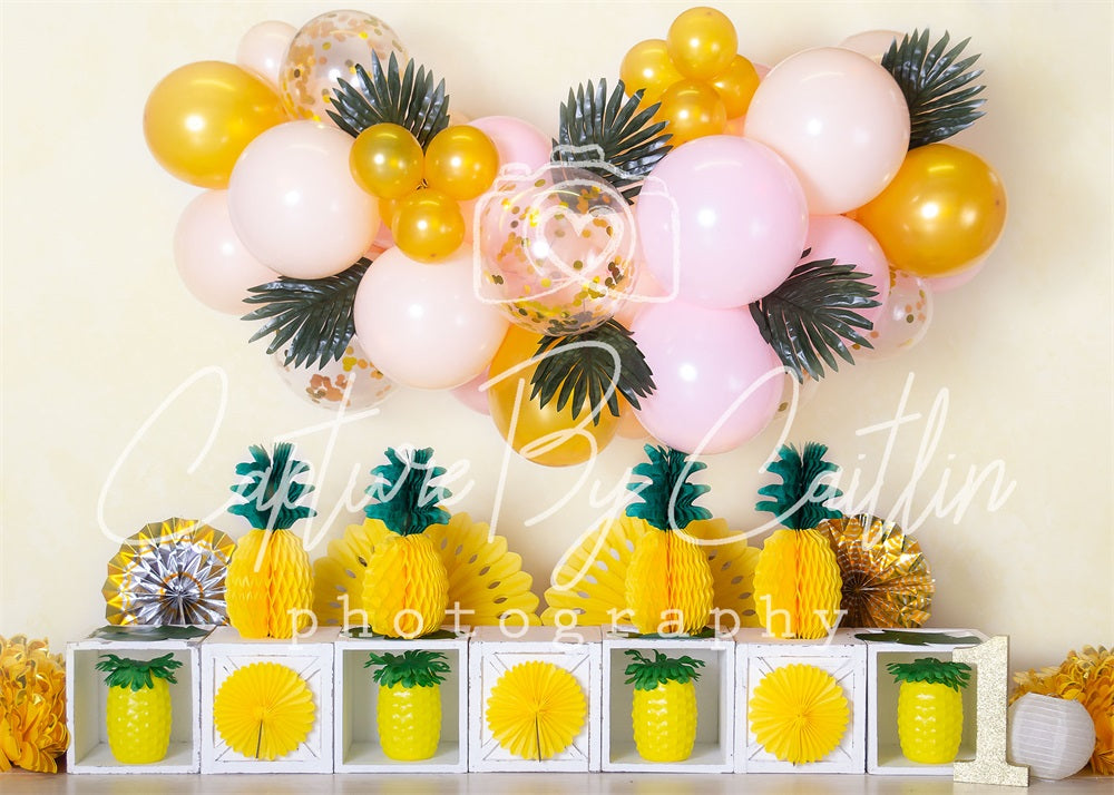 Ghirlanda di palloncini di ananas, disegnata da Caitlin Lynch