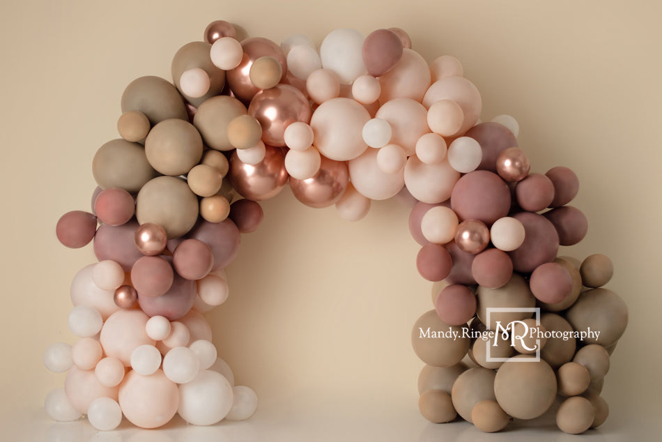 Kate Pink Balloon Arch Backdrop Boho Matte for Photography(Clearance US only)