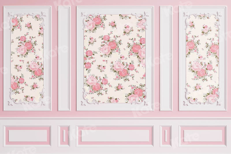 Fondo de patrón de flores rosas diseñado por Uta Mueller Fotografía
