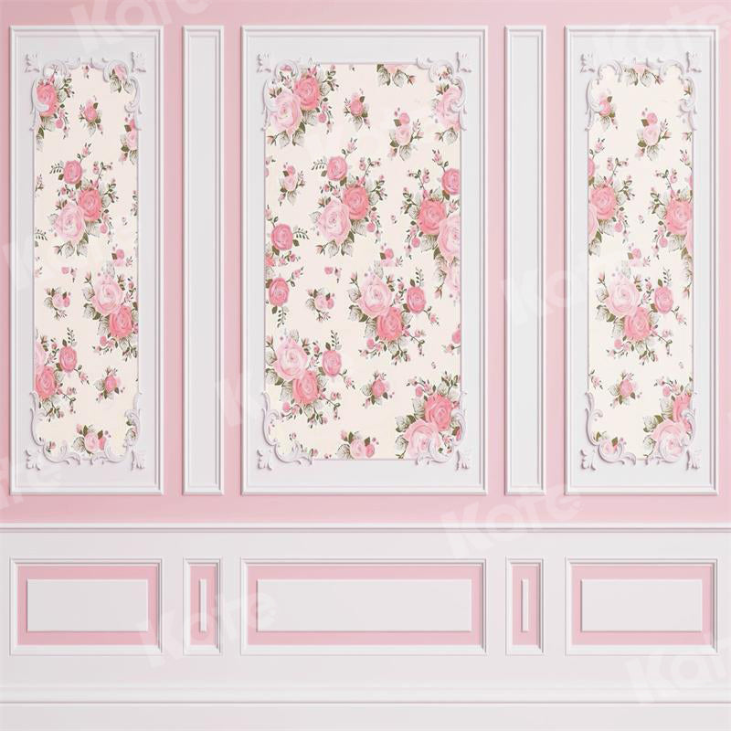 Fondo de patrón de flores rosas diseñado por Uta Mueller Fotografía