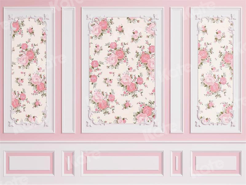 Fondo de patrón de flores rosas diseñado por Uta Mueller Fotografía
