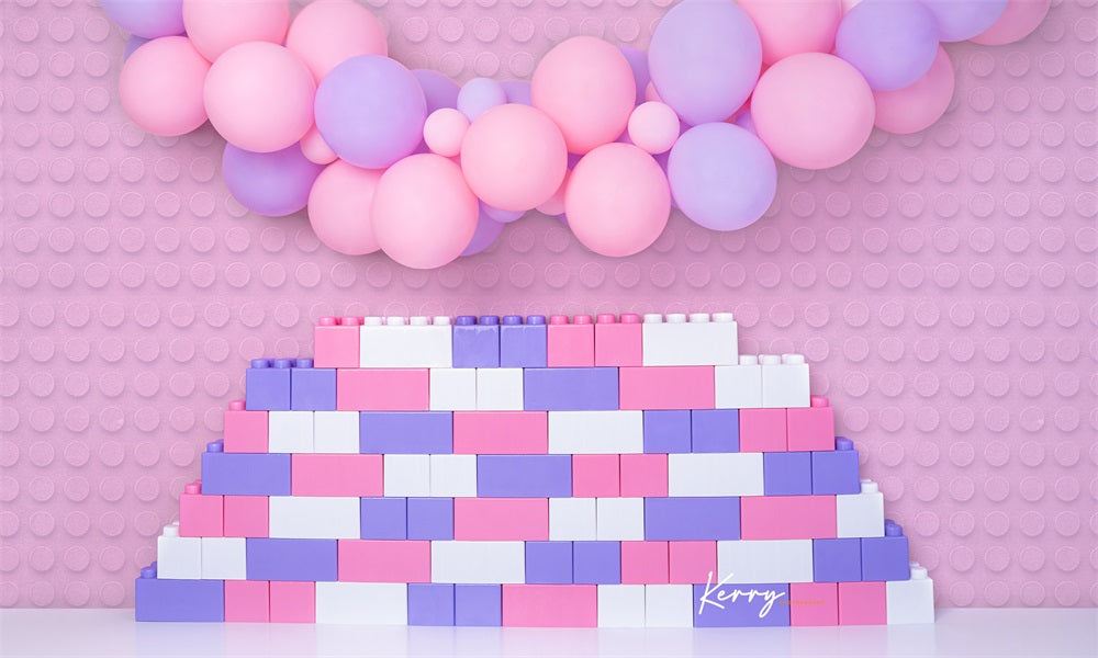 Kate Pink Girl Blocks Backdrop for Photography Designed by Kerry Anderson