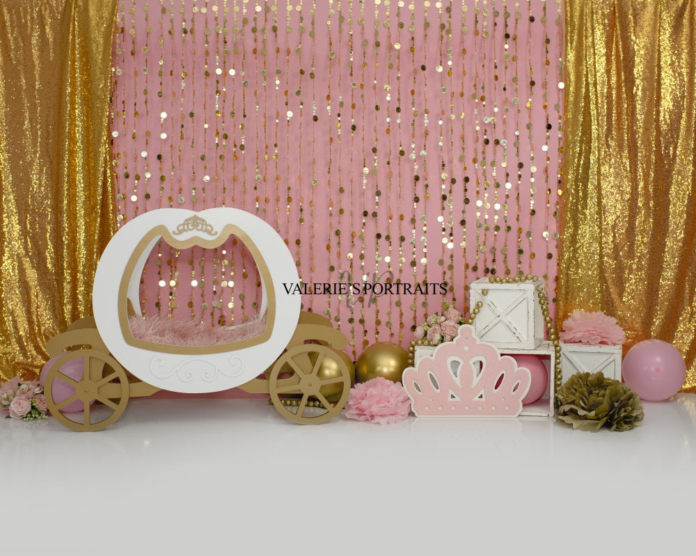 Fondo de Princesa Rosa para Cake Smash con Purpurina Diseñado por Valerie Miranda