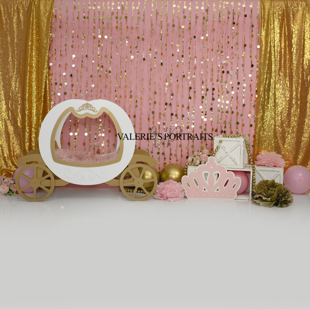 Fondo de Princesa Rosa para Cake Smash con Purpurina Diseñado por Valerie Miranda
