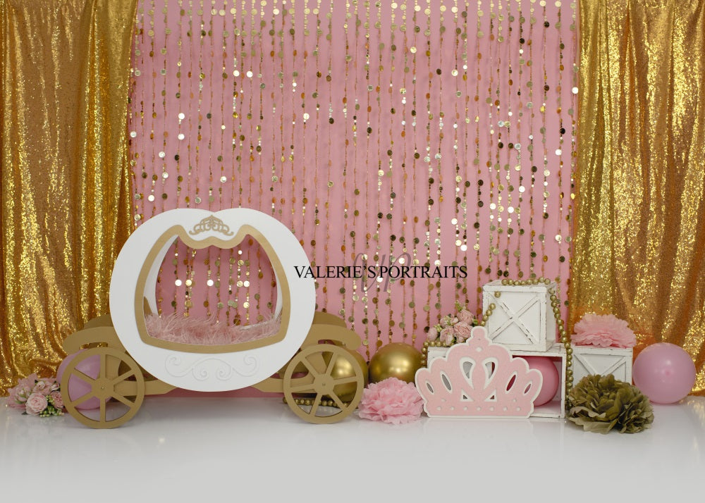 Fondo de Princesa Rosa para Cake Smash con Purpurina Diseñado por Valerie Miranda