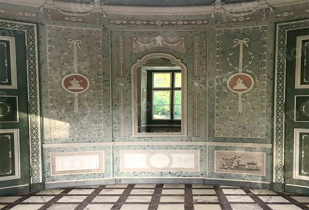 Retro Interieur Kunst Wand Achtergrond voor Fotografie