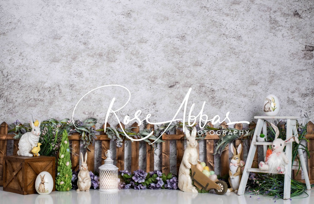 Kate Spring/Easter Bunny Backdrop Garden for Photography Designed By Rose Abbas