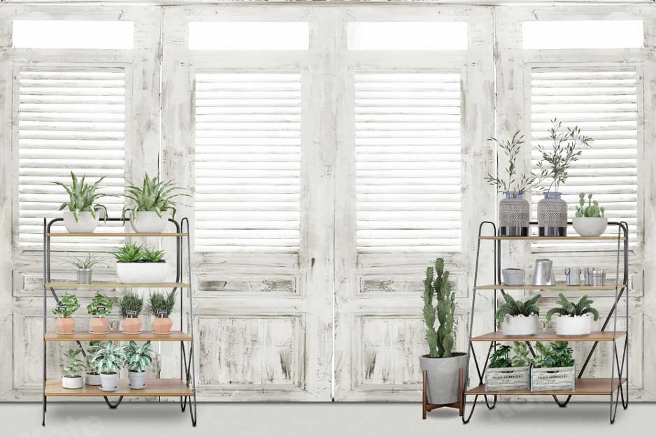 Kate Spring Flower White Window Room Backdrop Designed By Claire - Kate Backdrop