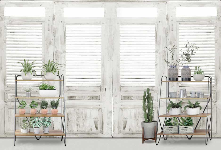 Kate Spring Flower White Window Room Backdrop Designed By Claire - Kate Backdrop