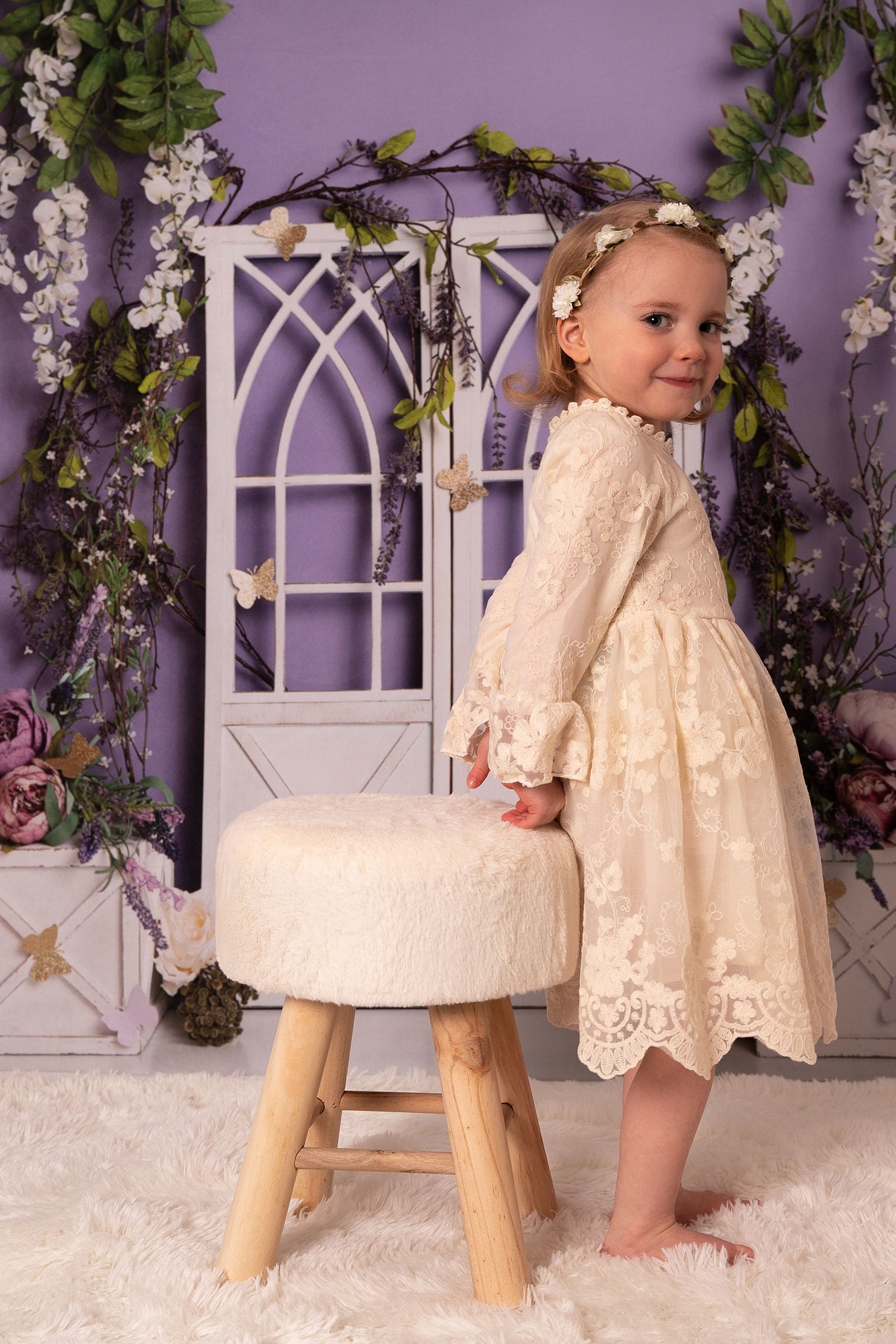 Kate Spring Purple Floral Backdrop Designed by Megan Leigh Photography - Kate Backdrop