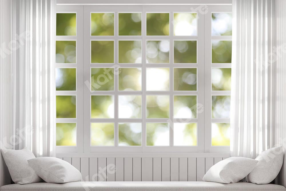 Zomerachtergrond buiten venster ontworpen door Chain Photography